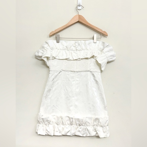 V. Chapman Hollyhock Ruffled Corset Mini Dress in Hibiscus White Size 10 - Picture 10 of 14